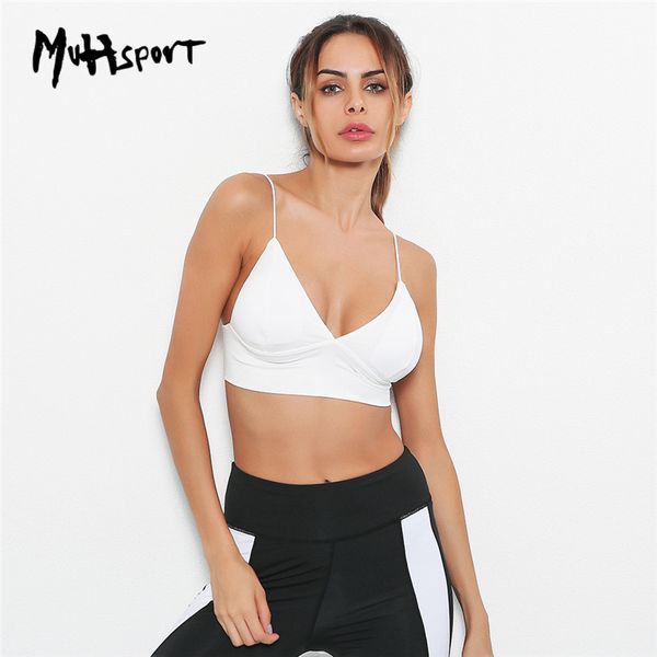 

yoga bra women training push up sports bra quick dry running vest female brassiere femme, White;black