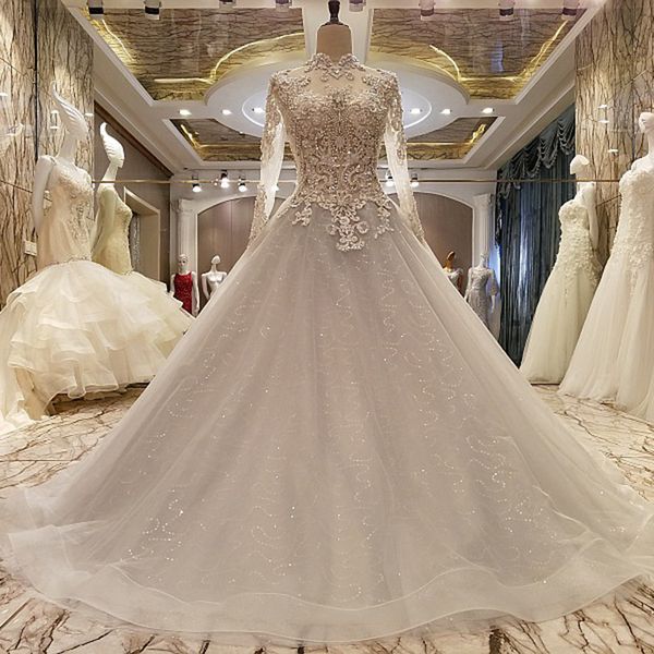 

elegant long formal evening dress crystal gown high neck long sleeve hollow lace up back grey prom beading party dress 2019 homecoming dress, Black;red