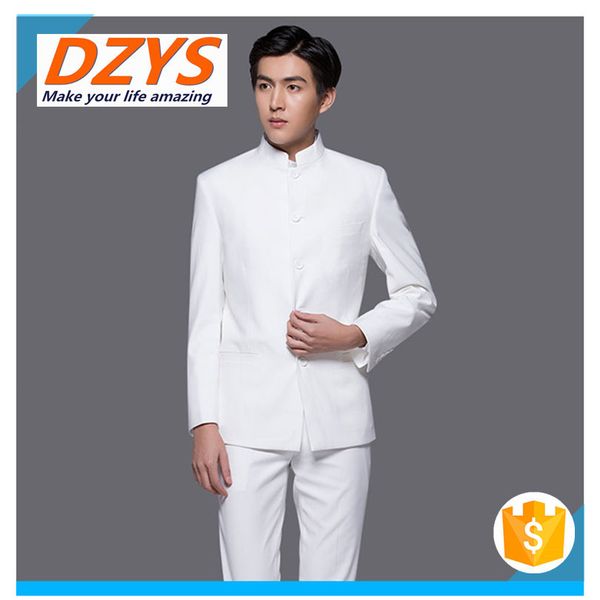 

2018 dzys-dx slim chinese collar performance men's suits, Tan;black