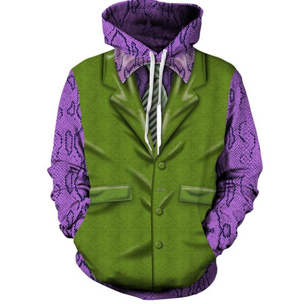 

newestl мода мужчины / женщины джокер смешно 3d печатных crewneck толстовка толстовки мода повседневная толстовки h249, Black