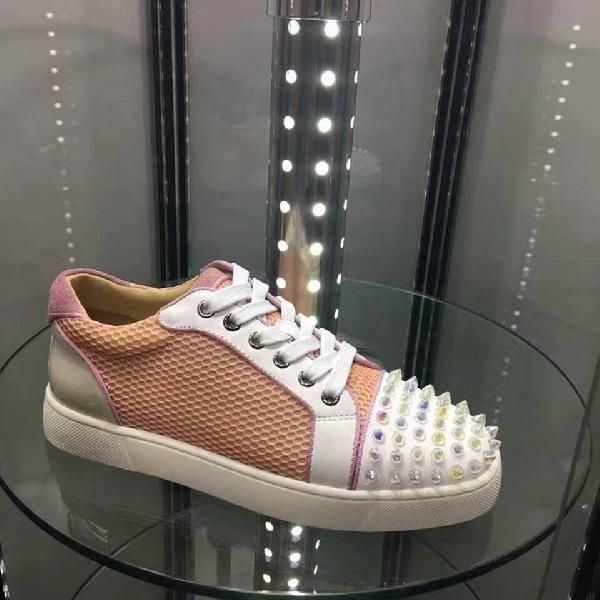 

flatform shoes sport luxury designer lace up cavans studded spikes flats shoes casual lovers sneakers waterproof, Black