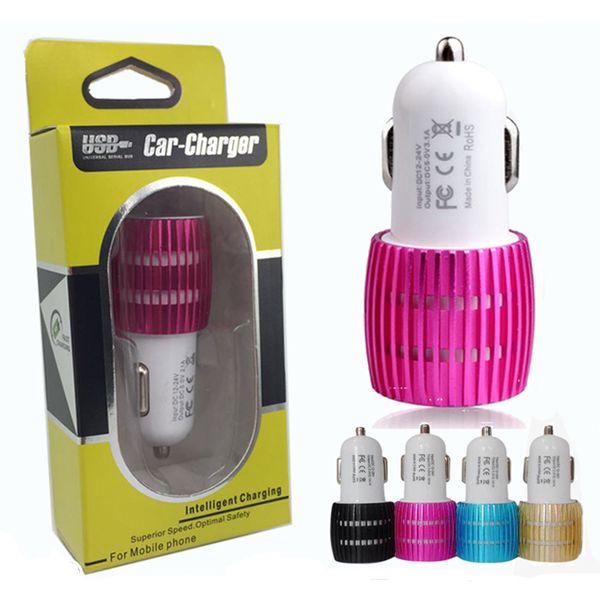 

Dual USB Автомобильное зарядное устройство Универсальный 12 Вольт 1 ~ 2 Amp алюминиевого