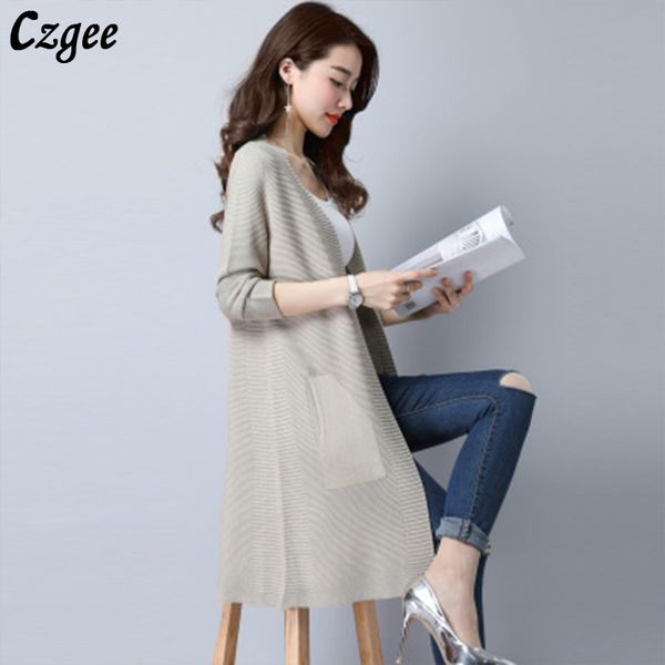 

czgee 2018 comfortable cardigan women autumn winter sweater coat warm open stitch tassel jacket knitted sweater outwear hay-0012, White;black