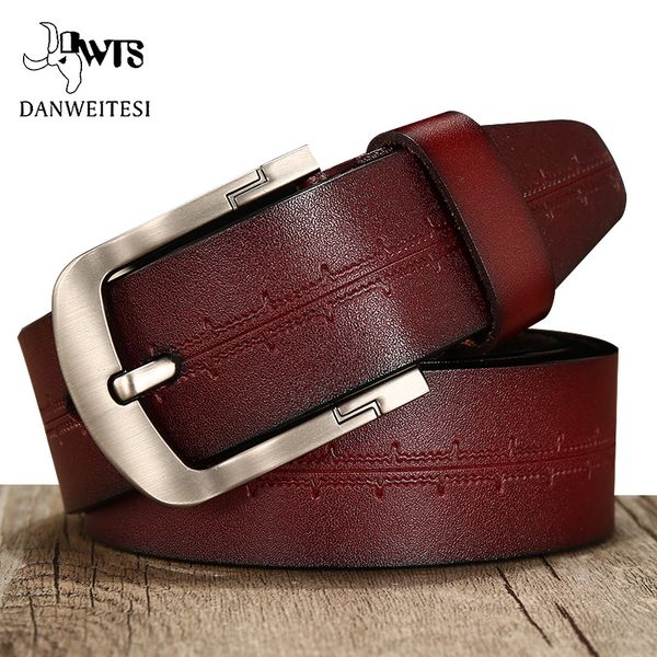 

dwts] belt male fashion cowhide genuine leather high quality genuine leather belts for men pin buckle, Black;brown