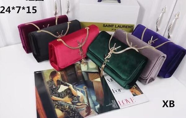 

18ss роскошный новый Ян Шулин бархат бахромой раскладушка цепи сумка плеча диагона