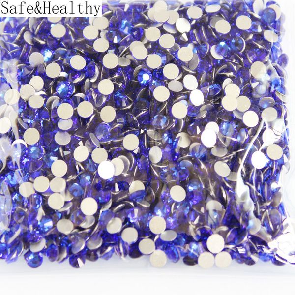 

1440 pcs/pack ss16-ss20 sapphire nail art decorations rhinestones for 3d charm glass flatback non ix diy nails decorations, Silver;gold