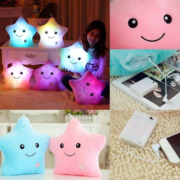 

urijk decorative bright light up throw pillows colorful stuffed dolls led stars plush toys kids soft cosy cushion christmas gift