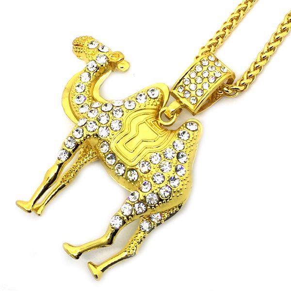 

wholesale christmas gifts bling pendant necklaces hiphop animal camel jewelry n749, Silver