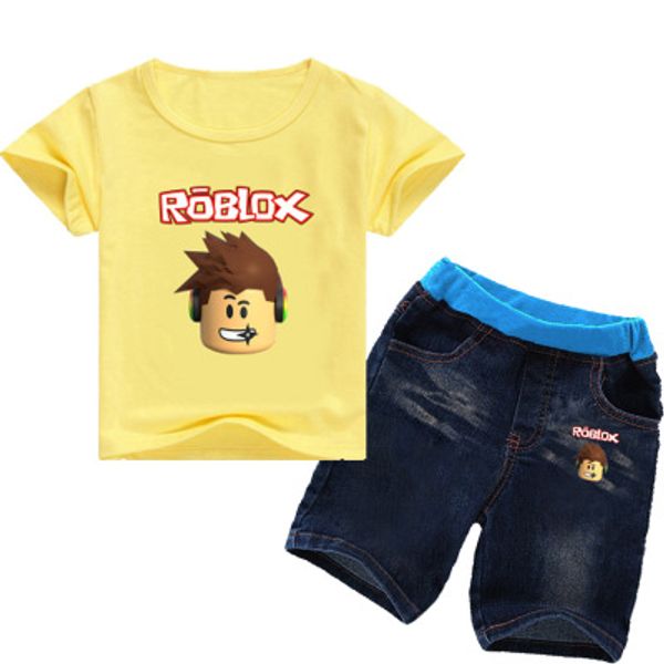 2020 2 8years 2018 Kids Girls Clothes Set Roblox Costume Toddler Girls Summer Clothing Set Boy Summer Set Tshirt Jeans Shorts From Fang02 12 87 Dhgate Com - cute girls wear black and white shirt design roblox