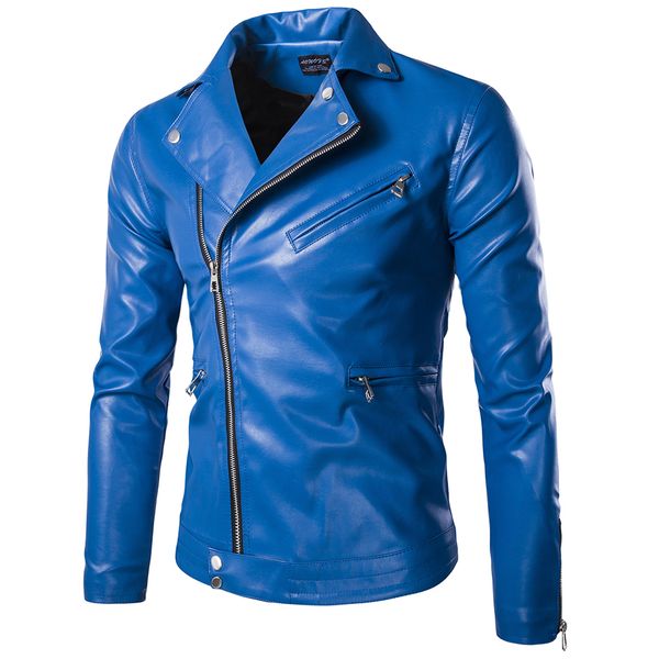 

wholesale- mens leather jackets and coats sale fashion standard zipper new man 2017 autumn winters locomotive leather coat, Black