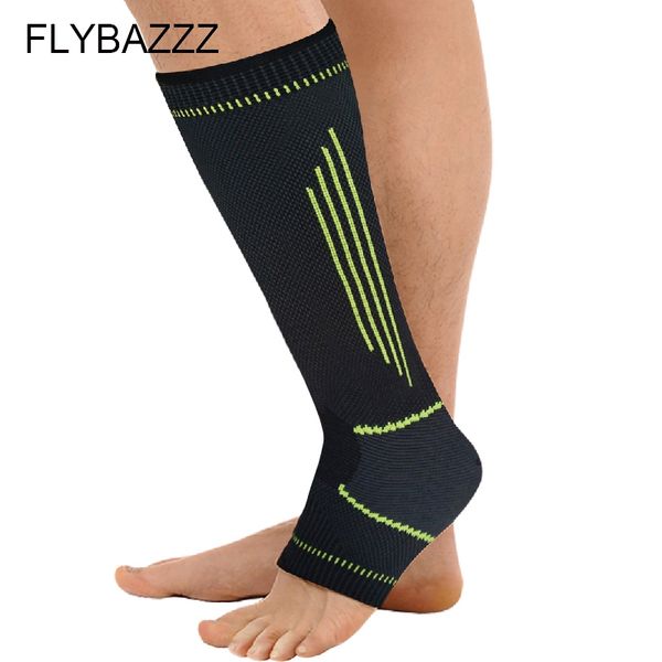 

flybazzz new style professioal elastic ankle support foot leg protection cycling sports safety series lengthened ankle brace pad, Blue;black