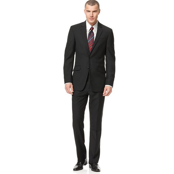 

2018 men suits black notched lapel wedding suits business bridegroom groomsmen custom made slim fit formal 2piece man blazer tuxedos, Black;gray