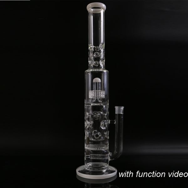 Rauchrohre Shisha Big Glass Bong 7 mm dickes Vier Perc Water Pipe Wabe und Vogelkäfigdiffusor Bongs 20 Zoll 18,8 mm Schüssel Accessoiresq240515