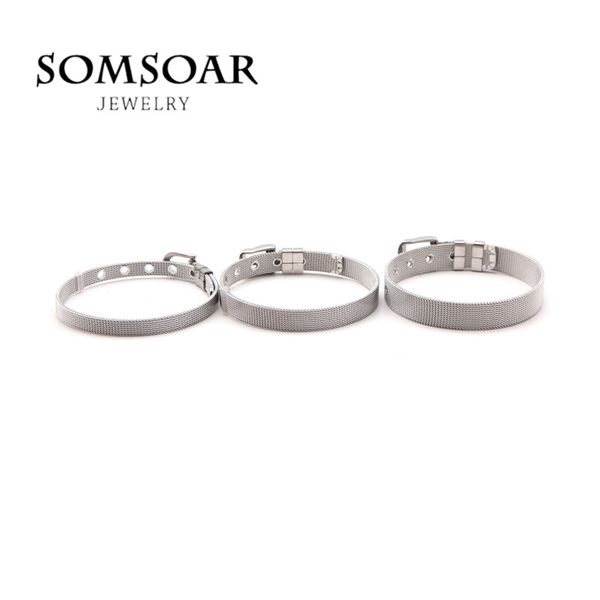 

wholesale 6mm/8mm/10mm width charm bands stianless steel mesh bracelet mesh bangle fit diy charms 50pcs/lot, Golden;silver