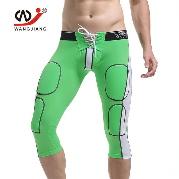 

wj brand men's tights fitting exercise shorts sports fitness slimming cycling shorts bicycle sweatpants shapers knee-length, Black;blue