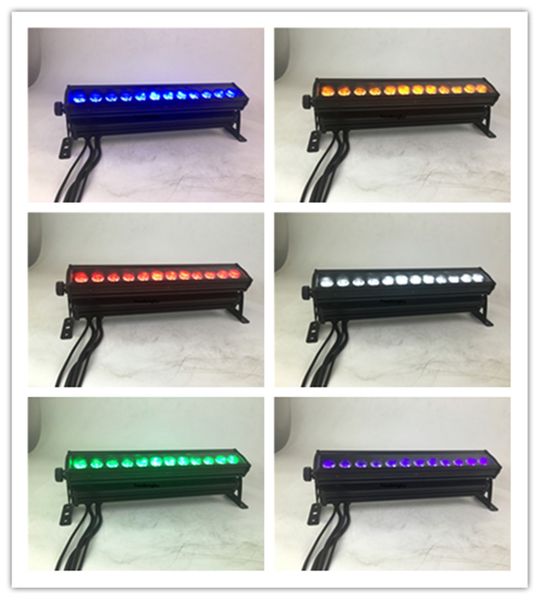 4 Parça Satış Ürünleri IP 65 Su Geçirmez 12 * 18 W RGBWA UV Tam Renkler Bina Cephesi için Lineer Açık LED Duvar Yıkayıcı
