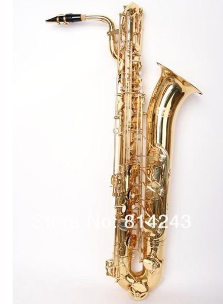 MARGEWATE Saxofone Barítono Marca de Qualidade Latão Corpo de Ouro Laca Saxofone Com Caso Bocal e Acessórios Frete Grátis