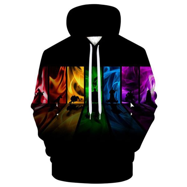 

новый прибытия моды для мужчин/женщин красочные танцы printedcrewneck забавный 3d толстовки свободного покроя толстовки h163, Black