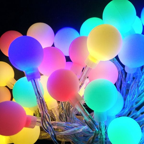 Wireless Remote Control String Light Outdoor Small White Ball Fairy Lamp 50 Led Decor Lighting Battery Power Red Lights Round
