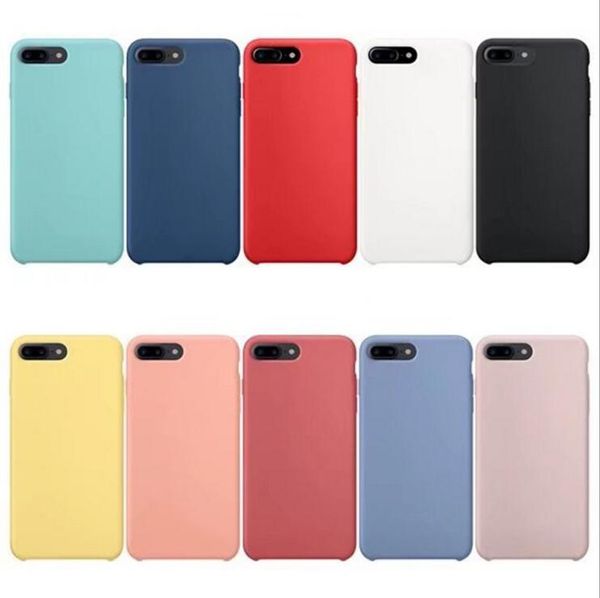 Silikon-Telefonhülle für iPhone 7 8 Plus Candy Silicon Protect Cover für iPhone X Mas XS XR 6S 6 Plus für Apple Phone Retail Box 20 Stück