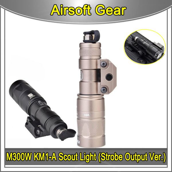 

airsoft sf m300w led mini scout flashlight km1-a 130 lumens hunting led m300 w paintball light for aeg gbbm16 outdoor sports
