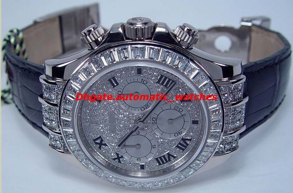 

luxury watches leather bracelet 18kt white gold full diamond model - 116599 tbr 40mm mechanical man watch wristwatch, Slivery;brown