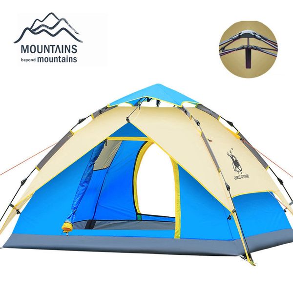 

wholesale-hydraulic automatic windproof waterproof double layer tent 3-4 person tents ultralight outdoor hiking camping tent picnic tents