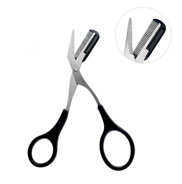 

wholesale 5 colors makeup tools eyebrow trimmer scissors comb eyelash scissors clips shaping eyebrow razor trimmer ing
