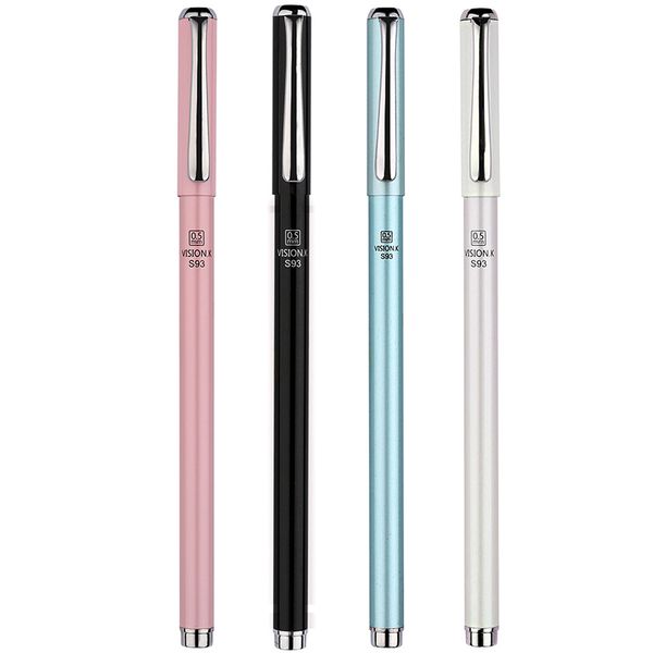 

cute 0.5mm metal feeling gel pens for school writing supplies black refill kawaii pen office business gift gelpens