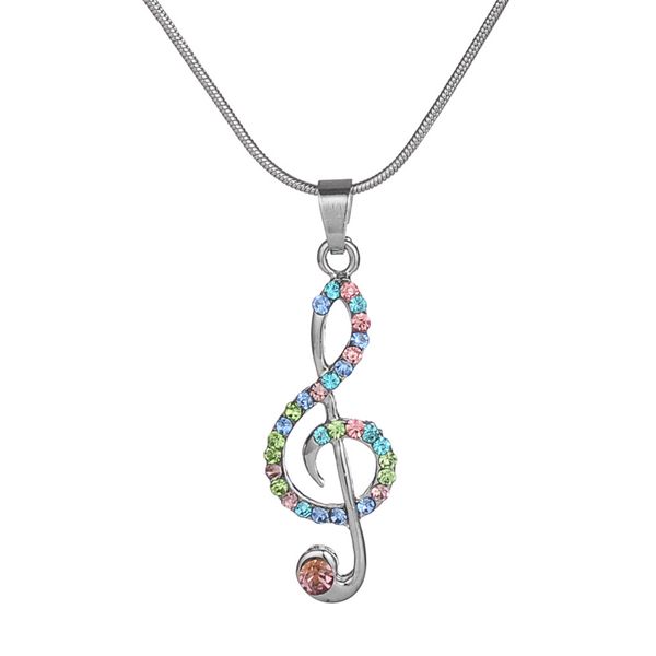 

duovin fashion creative musical note pendant necklace for women trendy jewelry necklace gift for female girlfriend ing, Silver