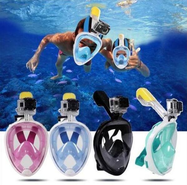 

swimming diving full face breath anti-fog mask surface snorkel scuba snorkeling set for gopro camera