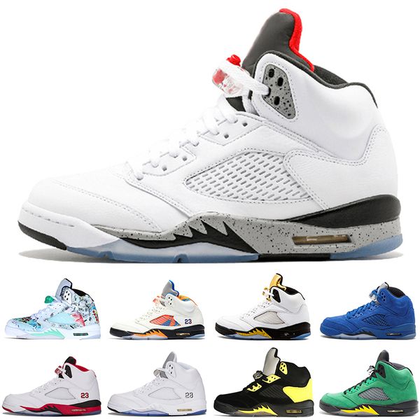 

Hot New 5 5s Wings International Flight Mens Basketball Shoes Red Blue Suede White Black Grape men sports sneakers designer trainers US 7-13