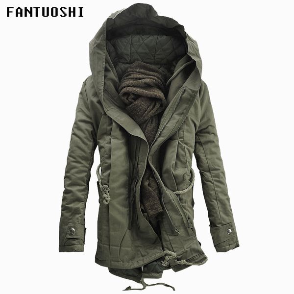 

2018 new men padded parka cotton coat winter hooded jacket mens fashion large size coat thick warm parkas black army green 6xl