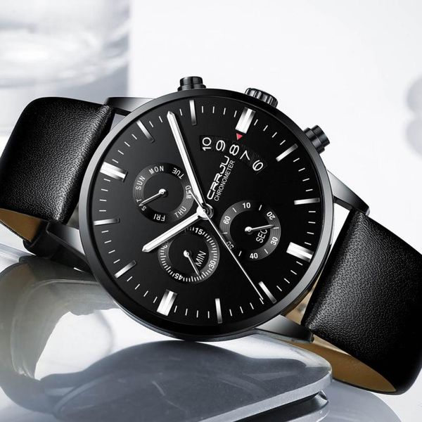 

2018 new arriver men 3atm waterproof man six needle watch time multi-function watch date display mens watches top, Slivery;brown