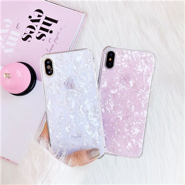 

2018 factory sale for luxury iphone case lady style marble shell mobile case tpu back cover phone case