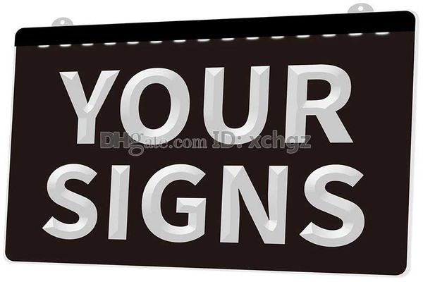 

[F001] Your Signs Plaque NEW 3D Engraving LED Light Sign Customize on Demand 8 colors