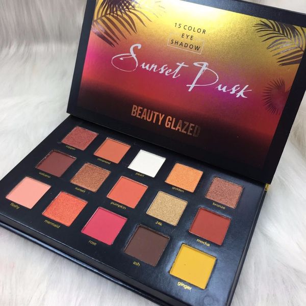 

2017 beauty glazed kylighter 15 color shimmer matte pigment glitters makeup sunset denonas palette eyeshadow cosmestics