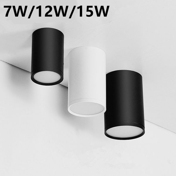 Surface Mounted Ceiling Downlight Smd2835 7w 12w 15w Ac180 240v Lamp Cob Led Downlights Ceiling Spot Light Led Driver Kitchen Led Downlights Kitchen