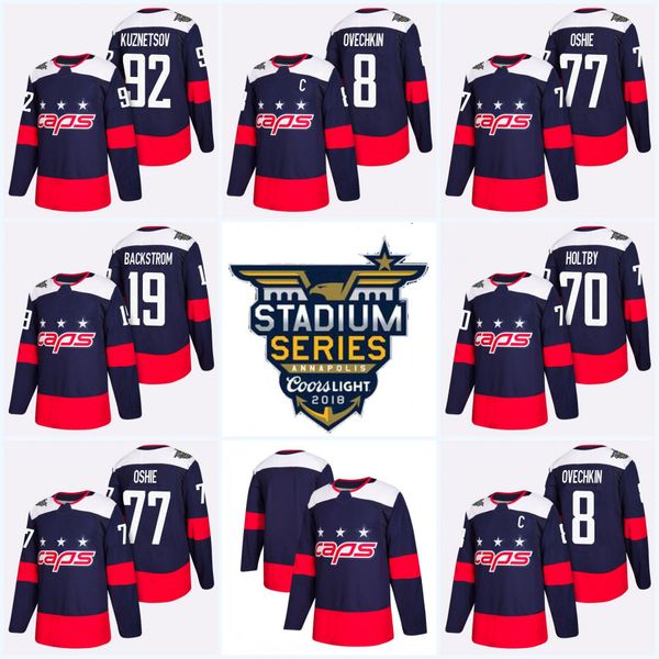 

Mens 2018 Stadium Series Washington Capitals 19 Nicklas Backstrom 8 Alex Ovechkin Evgeny Kuznetsov Braden Holtby T.J. Oshie Hockey Jersey