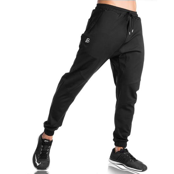 

wade sea running jogging pants men fitness joggers gym men training sport leggings sportswear sweatpants bodybuilding tights, Black;blue