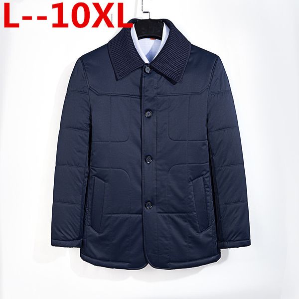 

plus size 10xl 8xl 6xl men's winter coat 2018 new arrival casual men's jacket fashion turn down collar 2 colors big large size, Black