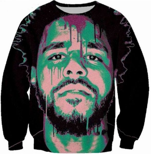 

новые моды женщин / мужчин рэппер прохладный harauku стиль смешные 3d печатных crewneck кофты толстовки k210, Black