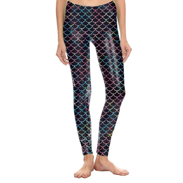 

2018 new original cos scales, bottompants, amazon, digital prints, mermaids, trousers, ladies., Black