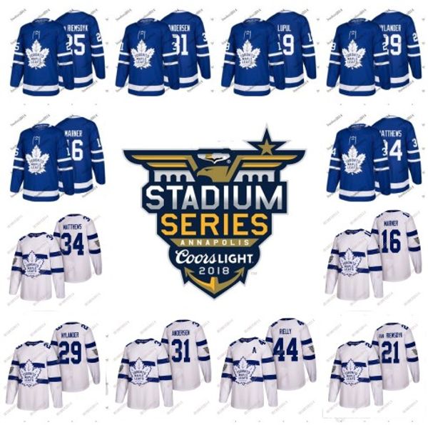 

2018 Stadium Series Toronto Maple Leafs Auston Matthews Marner Nylander MARLEAU Andersen Rielly Riemsdyk Bozak Komarov Hockey Jersey