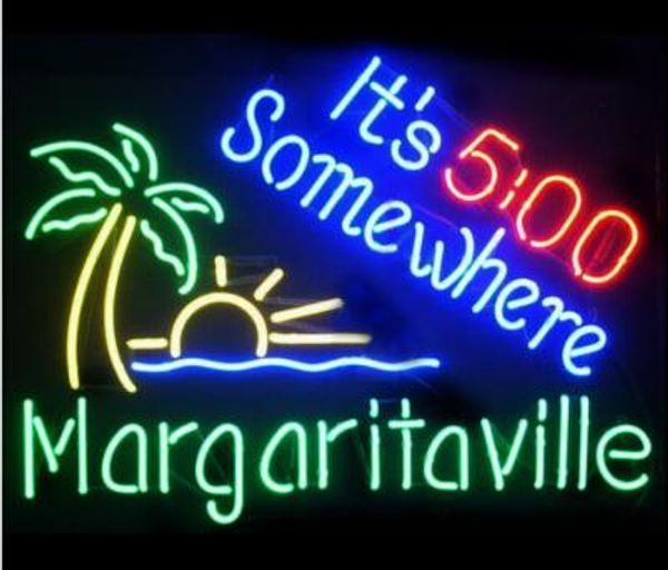 

Пользовательские новый Margaritaville это 500 где-то настоящее стекло неоновый знак свет пивной бар знак отправить нужно фото 19x15"