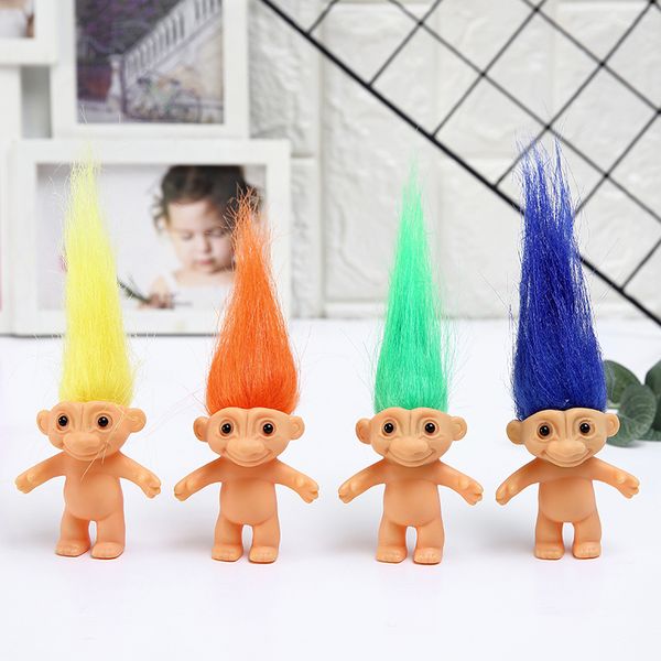 

6cm trolls doll action figures doll super cute 5 styles with long hair the good luck trolls toy gifts for kids wholesale