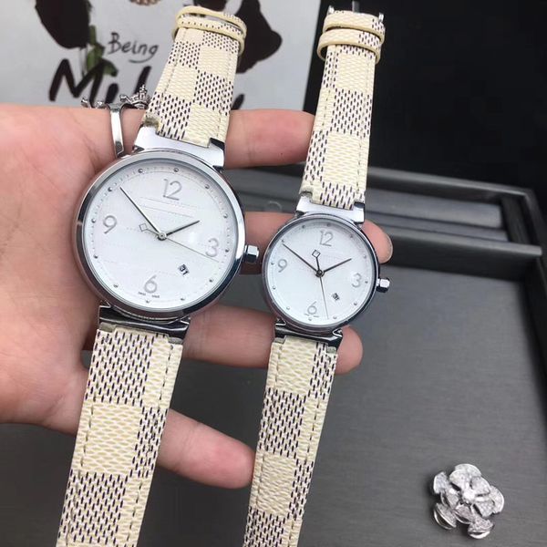 

Hot sale Men Women Lovers Watches Luxury brand Fashion Quartz Wristwatches Round Diamond Dial Leather strap Watch for Mens Ladies best gift