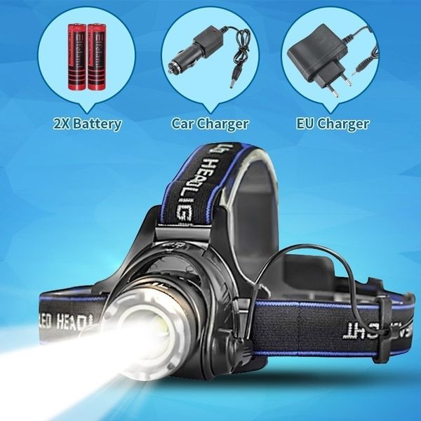 

2019 newst led cree xml-l2 xm-l t6 led headlamp zoomable headlight waterproof head torch flashlight head lamp fishing hunting light