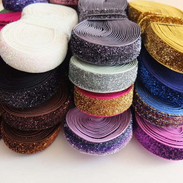 

5 yards glitter elastic bands 5/8'' sewing sparkling elastic fabric diy craft supplies garment accessories hair hair bow