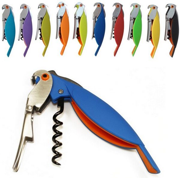 

multi-function stainless steel bottle opener parrot wine corkscrew opener wine corkscrew tool for cans jars red wine beer bottles bar tools